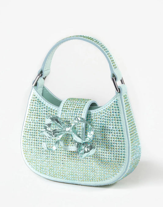 Închiriere Geanta Self-Portait - GREEN RHINESTONE CRESCENT BOW MICRO BAG